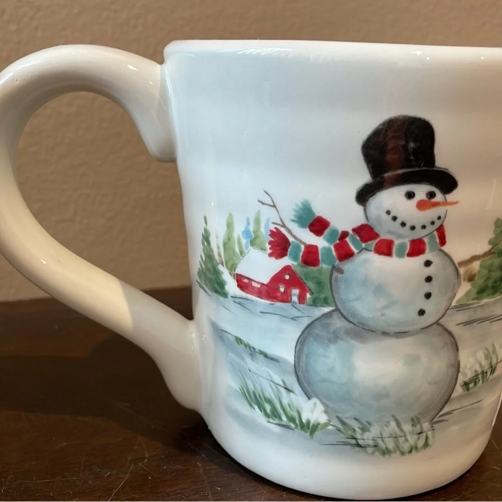 Maxcera Coffee Mugs Set Of 2 Cups New Christmas Trees Snowman Family - Picture 6 of 6